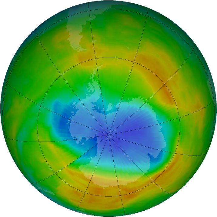 Antarctic ozone map for 09 November 1982